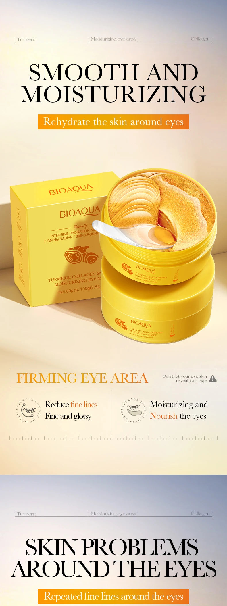 Collagen Moisturizing Eye Patches for Dark Circles and Puffiness