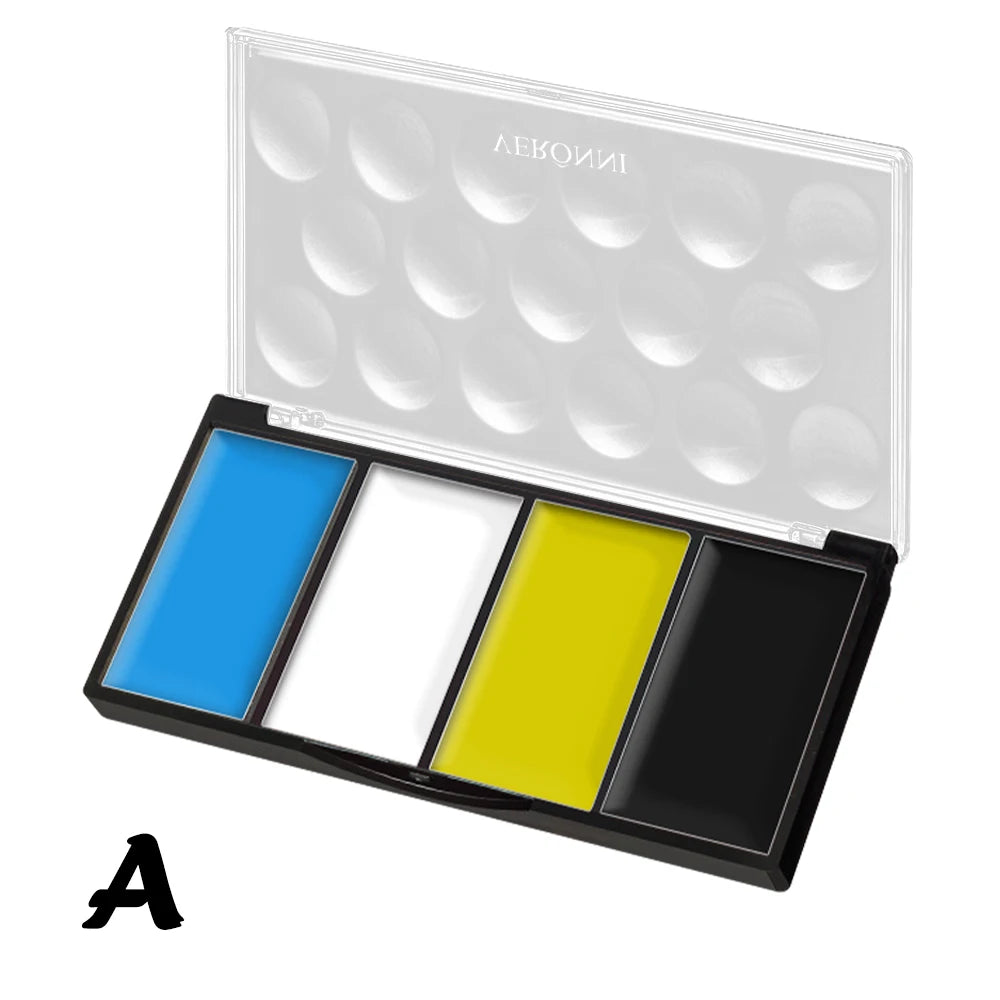 4-Color Professional Face and Body Paint Palette