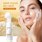 Rice Extract Foaming Facial Cleanser with Silicone Brush