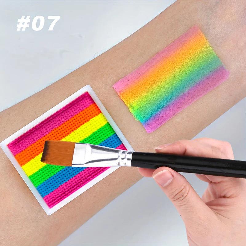 Rainbow Face and Body Paint Kit for Halloween and Parties