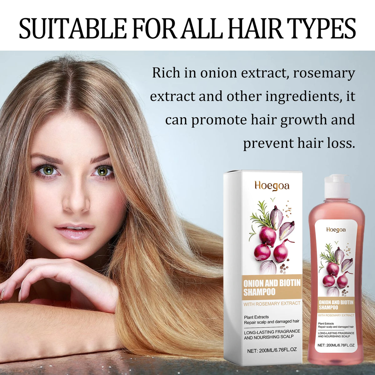 Onion and Biotin Hair Repair Shampoo for Thinning and Damaged Hair