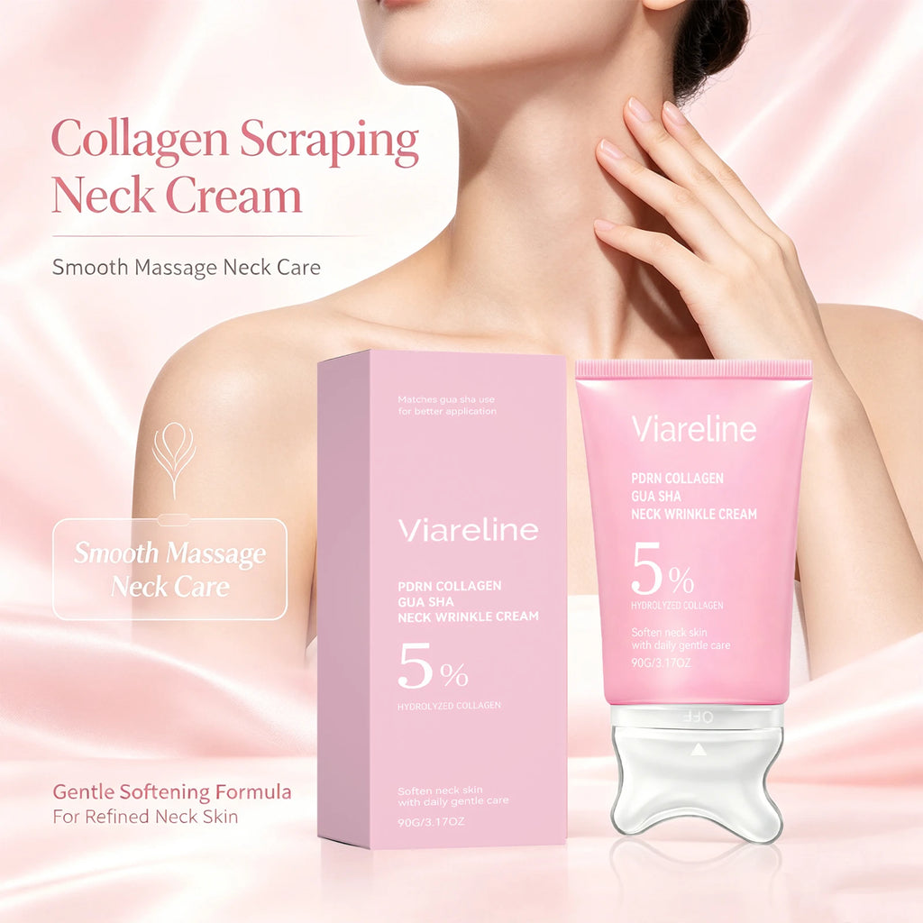 Firming Collagen Neck Cream with Gua Sha Massage Applicator