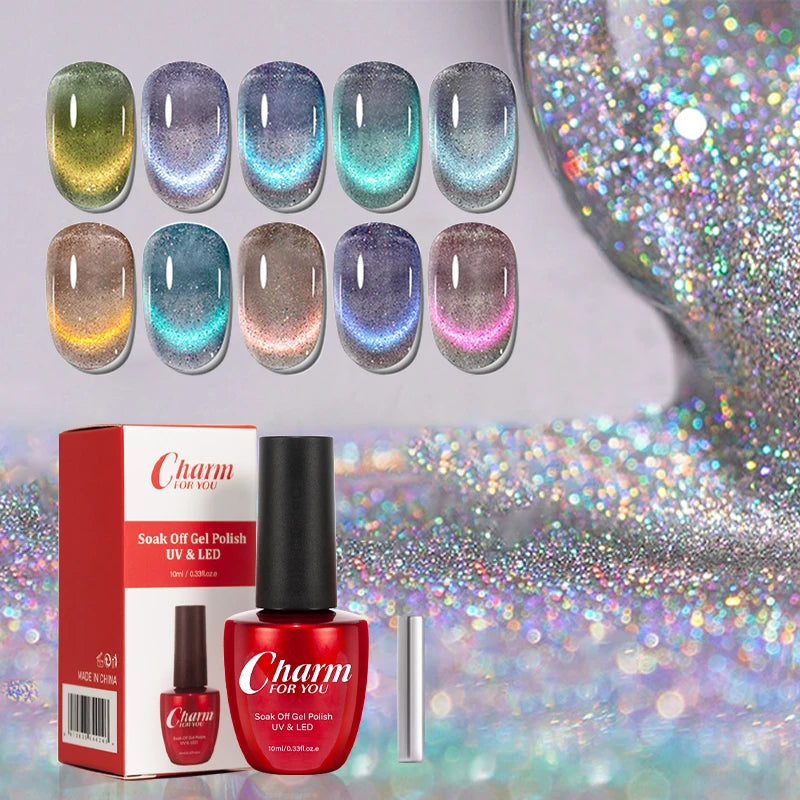 9D Galaxy Effect Magnetic Cat Eye Gel Nail Polish - 1