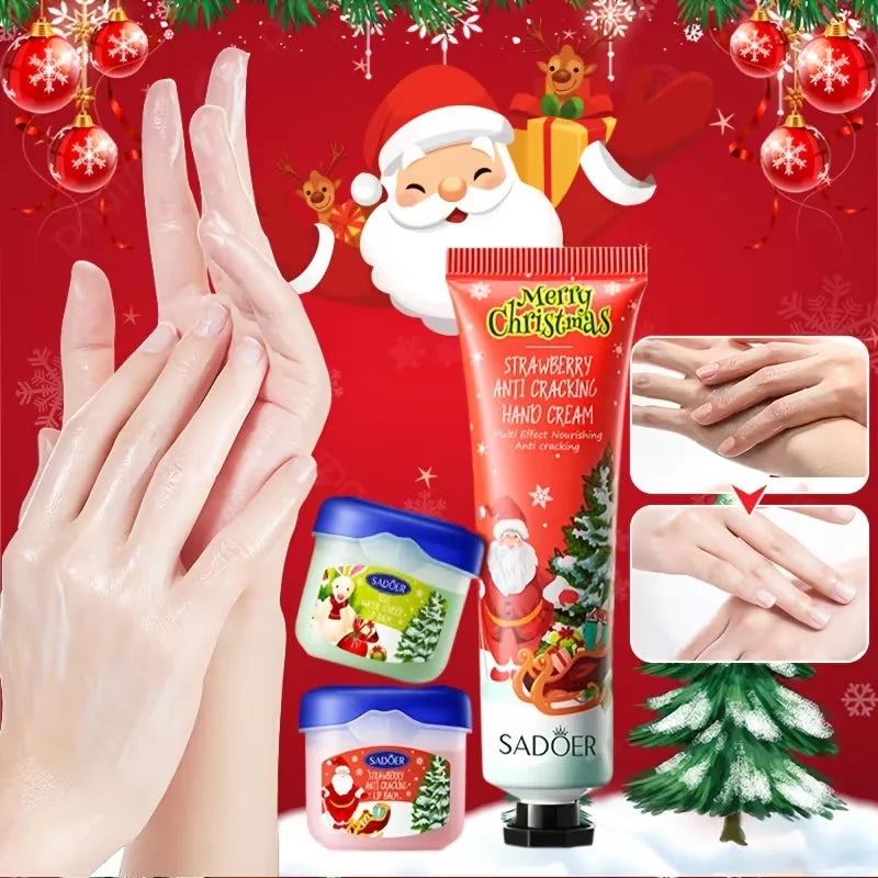 Christmas Moisturizing Hand Cream and Lip Balm Gift Set