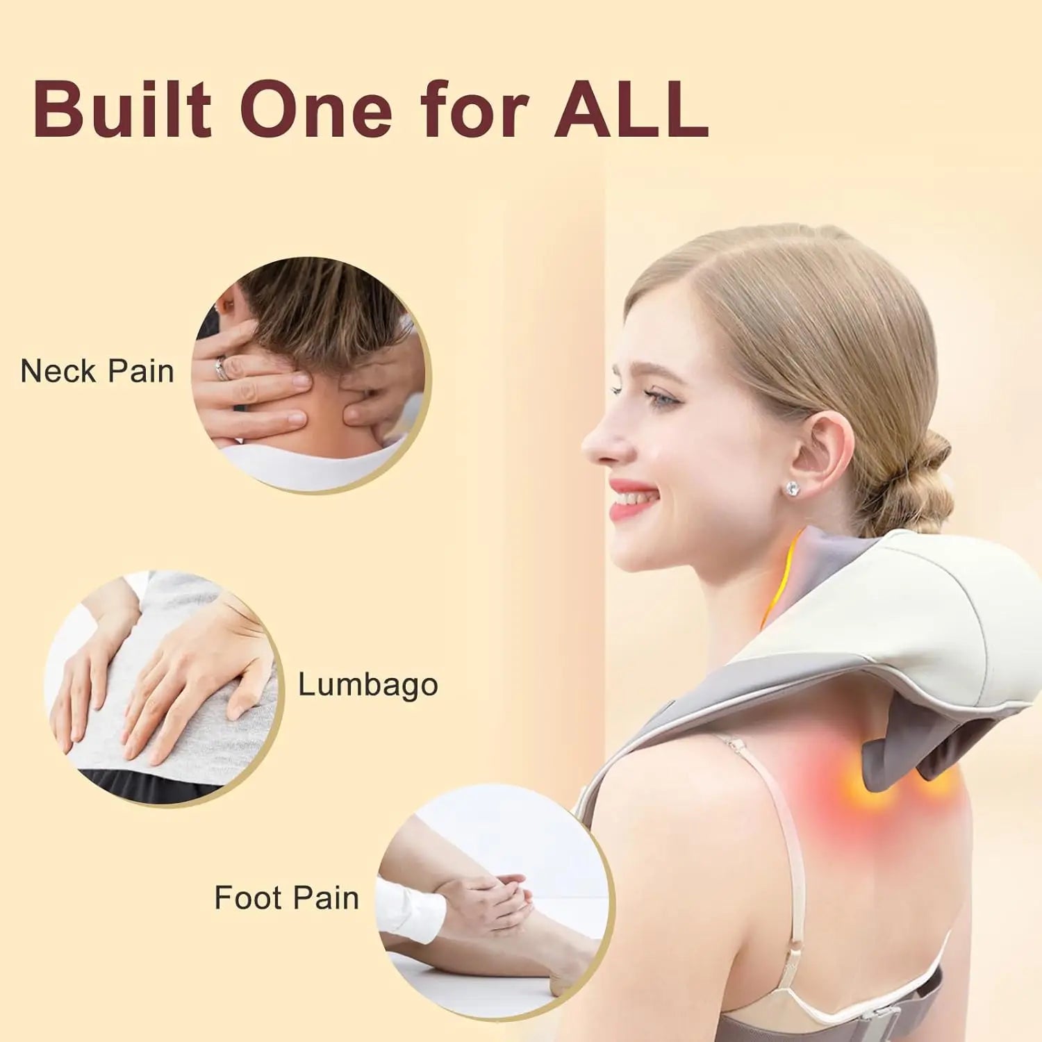 Wireless 6D Neck and Shoulder Deep Tissue Massager with Heat - 6