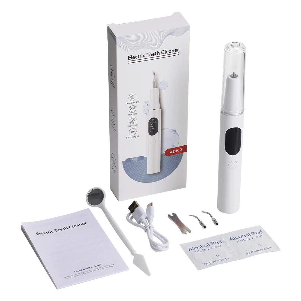 Ultrasonic Electric Teeth Cleaning Plaque Remover Kit