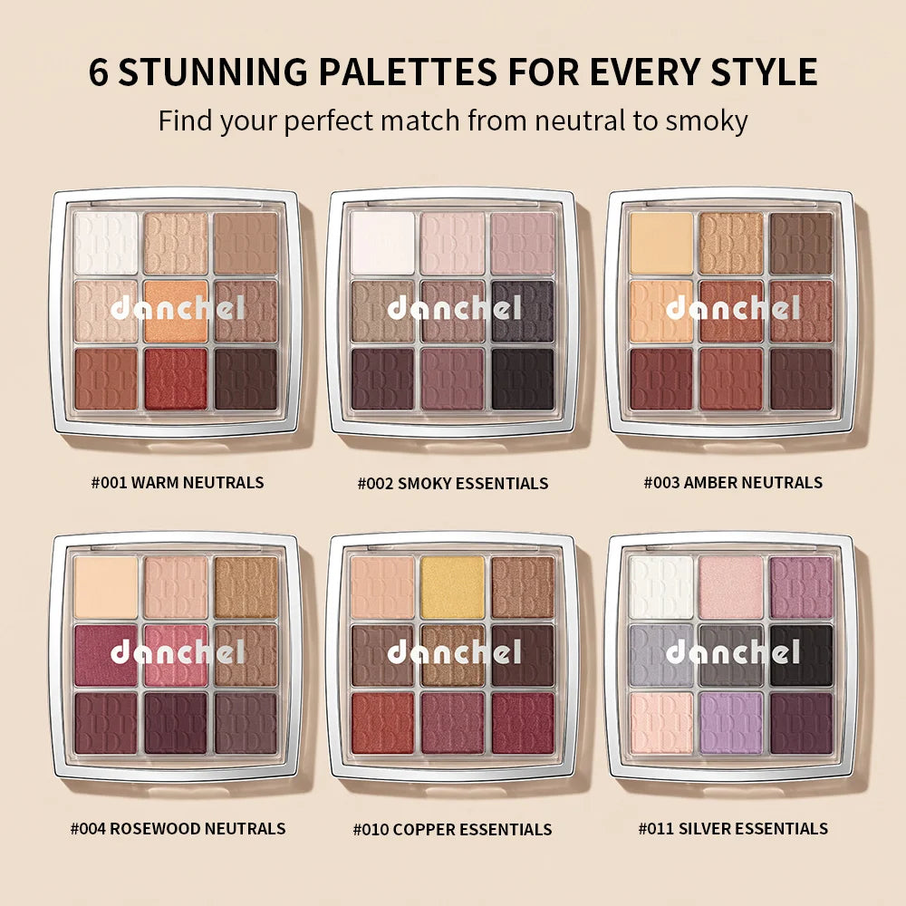 9-Color Professional Eyeshadow Palette for Daily and Party Looks