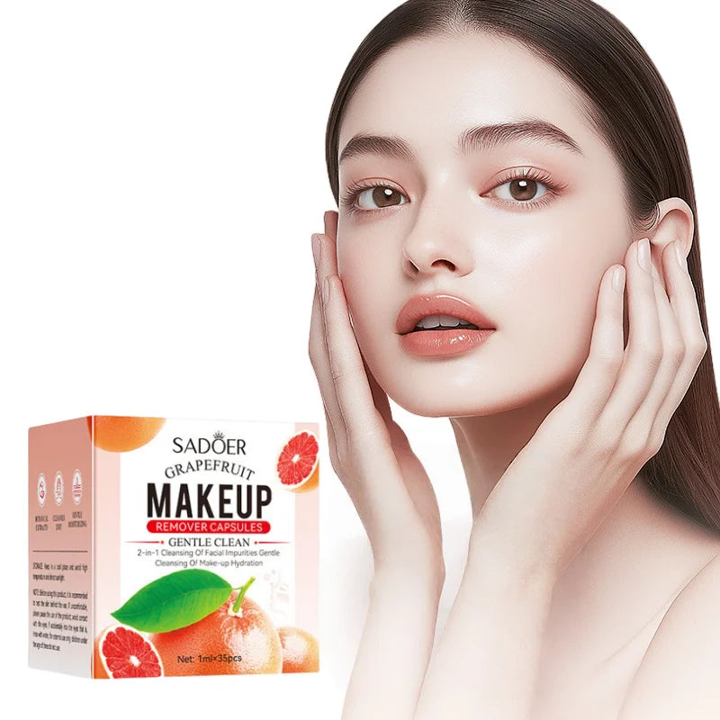 Portable Grapefruit Makeup Remover Capsules for Deep Cleaning - 5