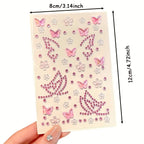 Butterfly and Flower Rhinestone Face Stickers