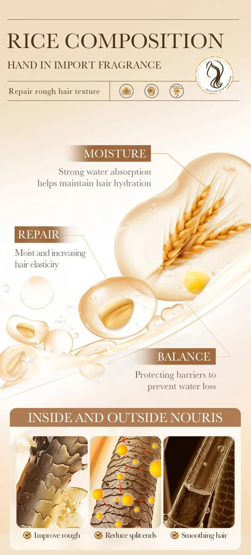 Deep Repairing Rice Hair Mask for Damaged Hair - 15