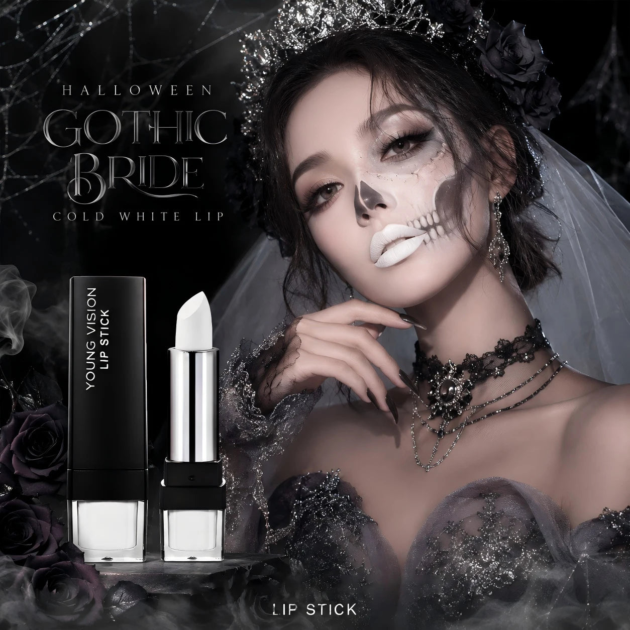 Matte Gothic Lipstick for Halloween Cosplay Makeup - 7