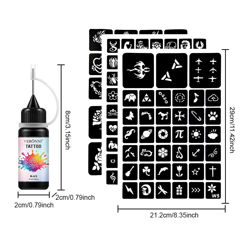 DIY Temporary Tattoo Gel Kit for Body Art