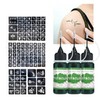 Long-Lasting Temporary Tattoo Ink Kit with Stencils