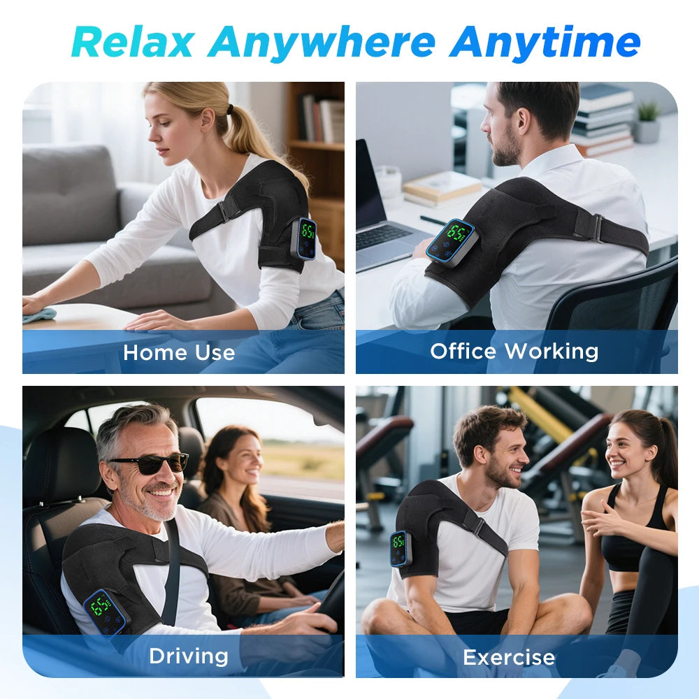Cordless Heated Shoulder Massage Brace with App Control - 14