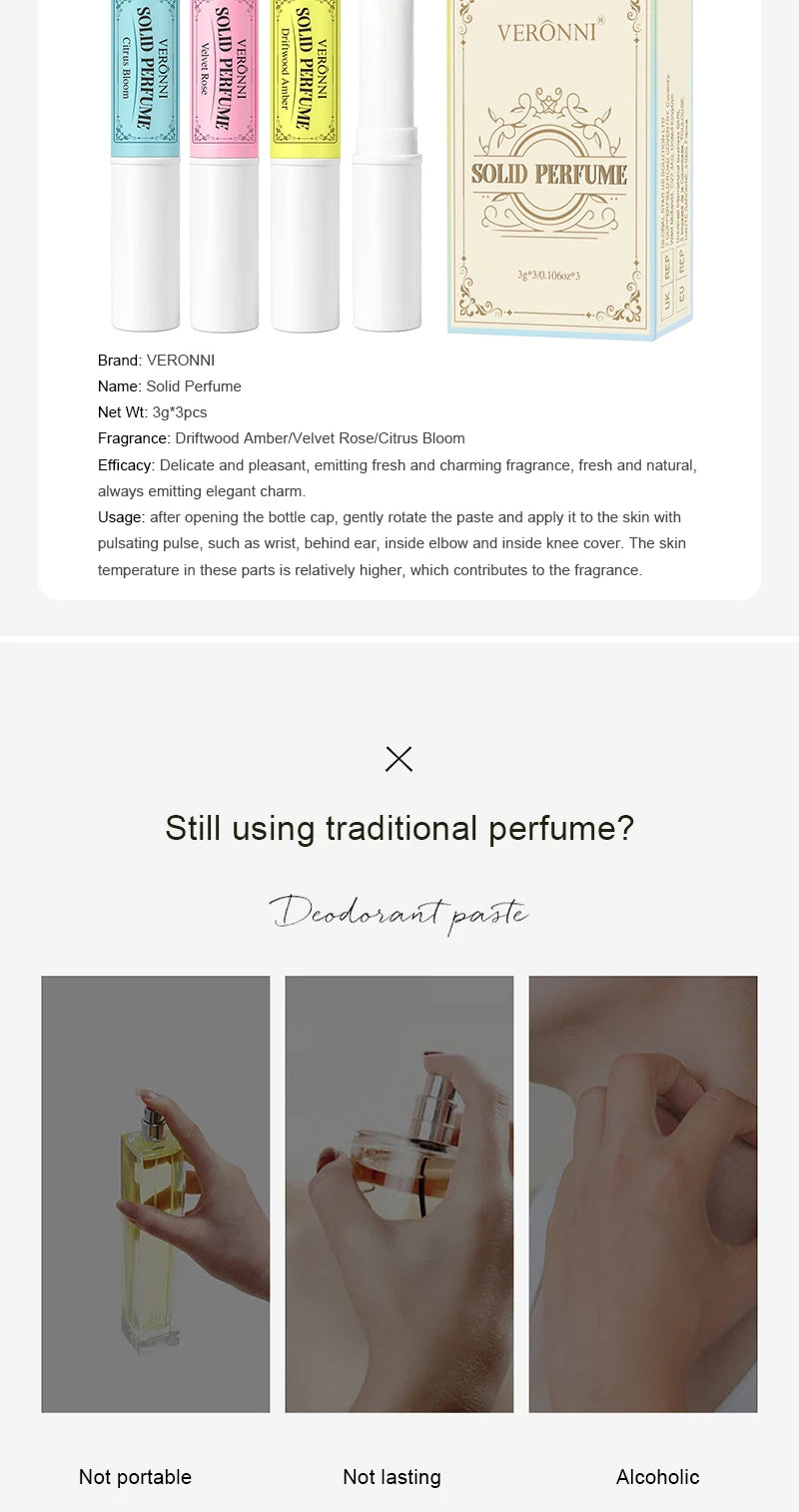 Portable Solid Perfume Stick Set for Long-Lasting Fragrance - 7