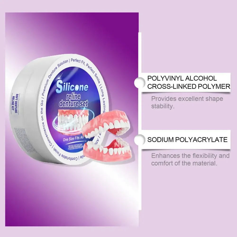 Temporary Silicone Denture Reliner and Smile Fitting Kit
