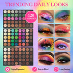120-Color Professional Eyeshadow Palette for Every Look
