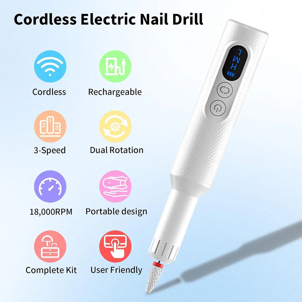 Cordless Electric Nail Drill for Manicure and Pedicure