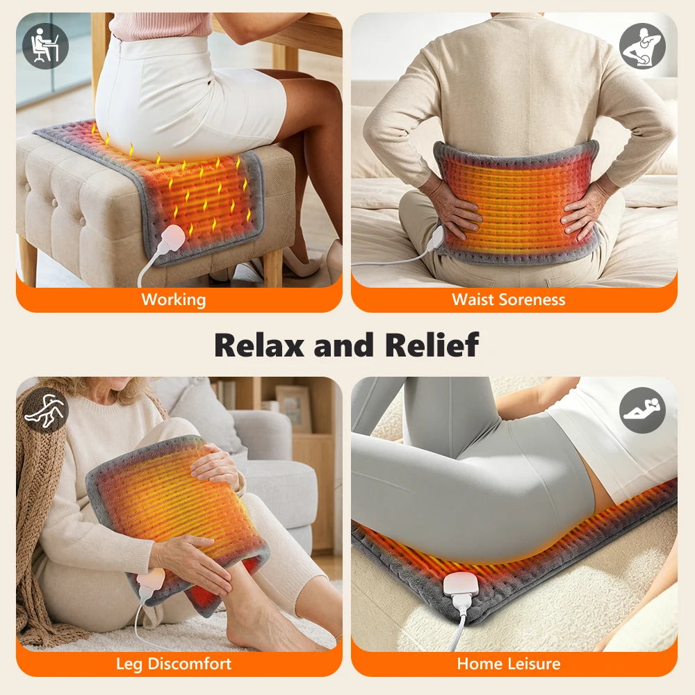 Electric Flannel Heating Pad for Pain Relief and Muscle Relaxation