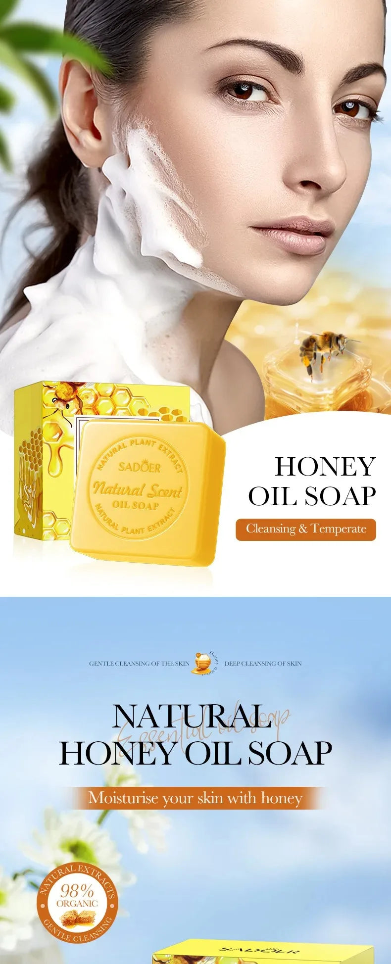 Honey Essential Oil Cleansing Soap Bar Set - 7