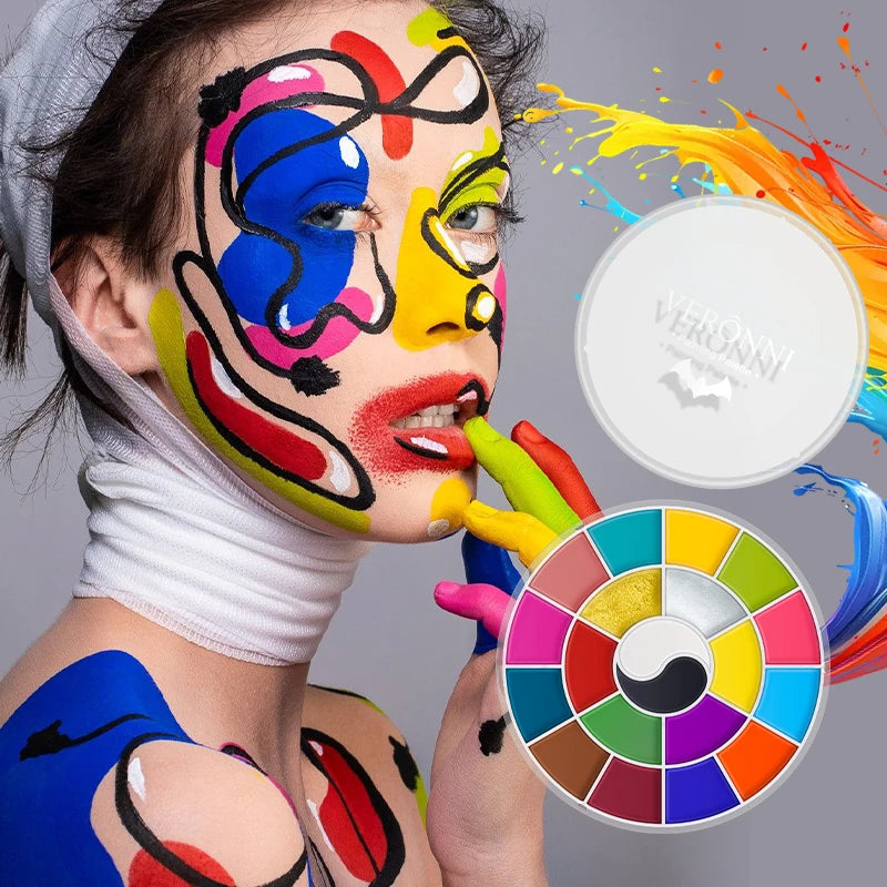20-Color Professional Face and Body Paint Palette for Cosplay