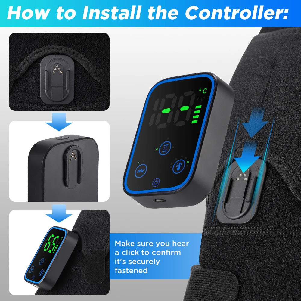 Cordless Heated Shoulder Massage Brace with App Control - 15