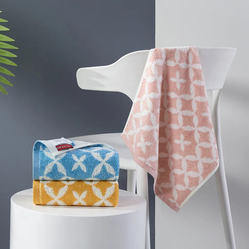 3-Piece Soft Absorbent Cotton Jacquard Bath Towel Set