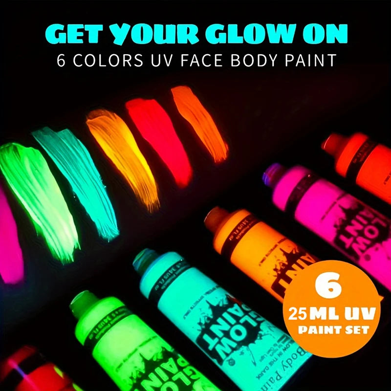 Neon UV Glow Face and Body Paint for Parties