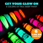 Neon UV Glow Face and Body Paint Set for Parties