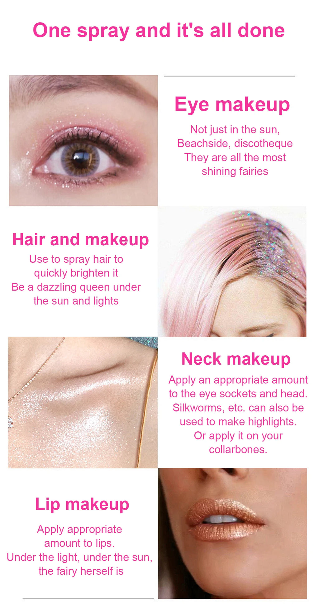 High Gloss Shimmer Glitter Body Highlighter Spray