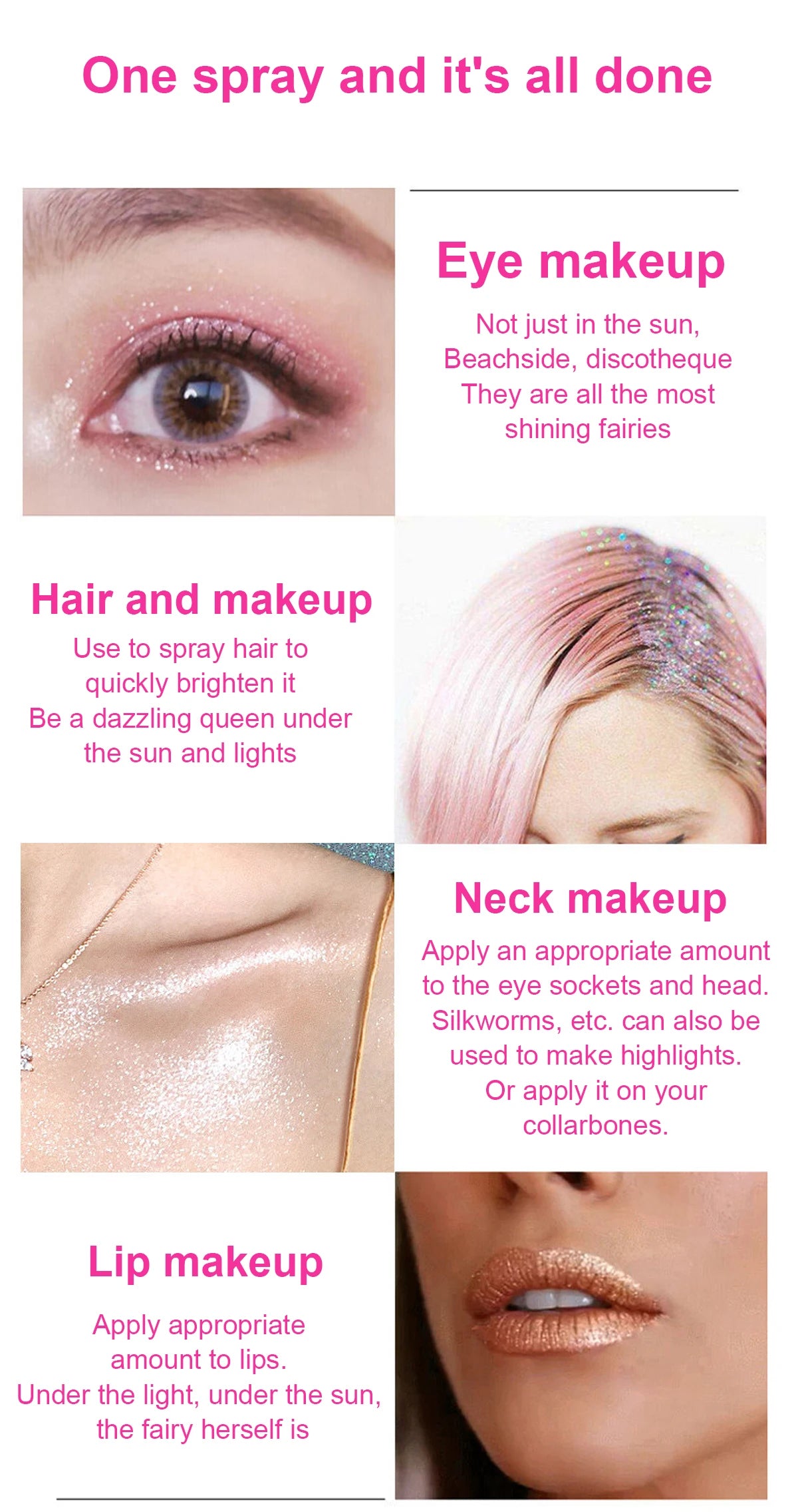 High Gloss Shimmer Glitter Body Highlighter Spray