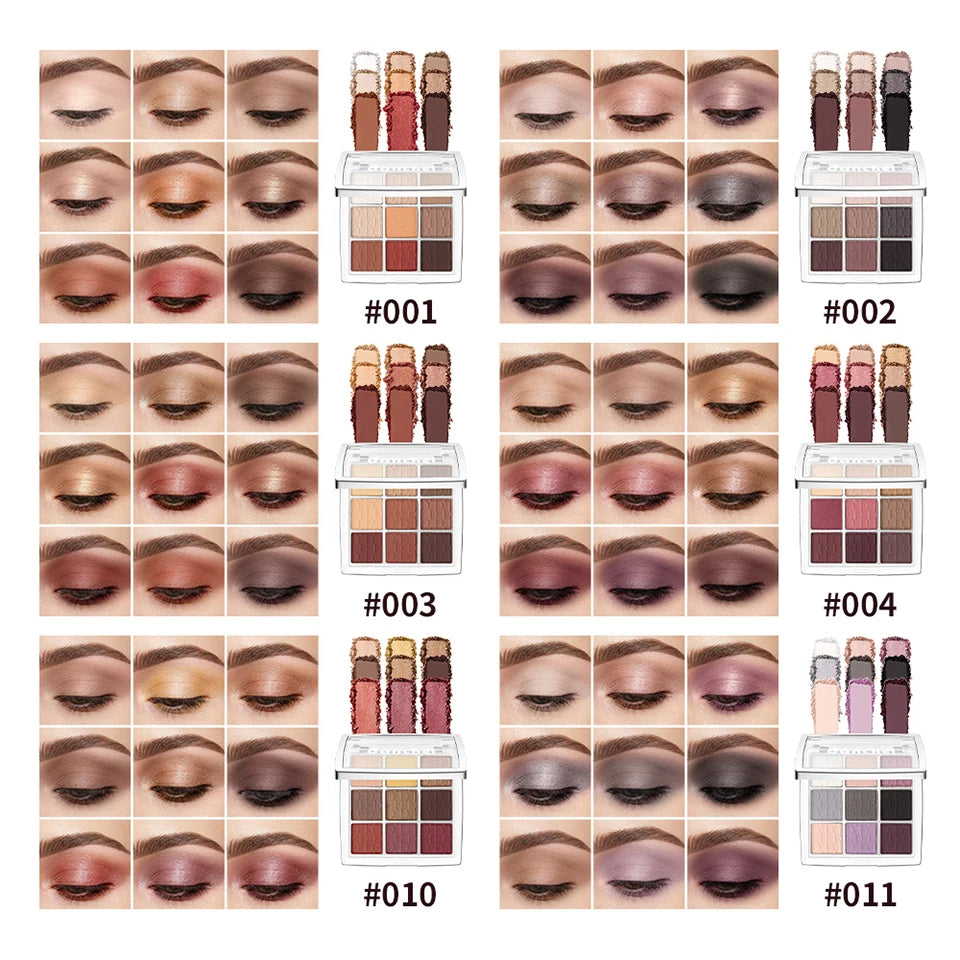 9-Color Professional Eyeshadow Palette for Daily and Party Looks - 8