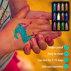 12-Color Temporary Glitter Tattoo and Body Art Kit