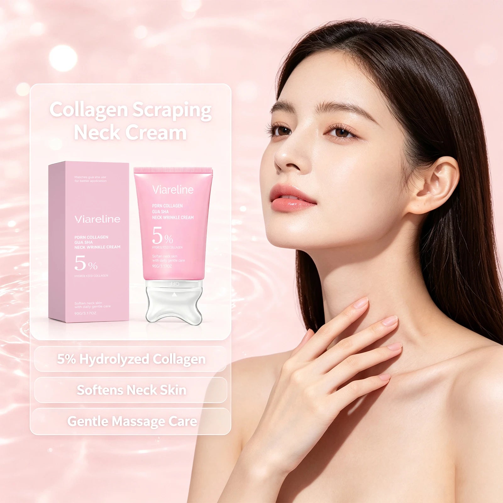Firming Collagen Neck Cream with Gua Sha Massage Applicator - 2
