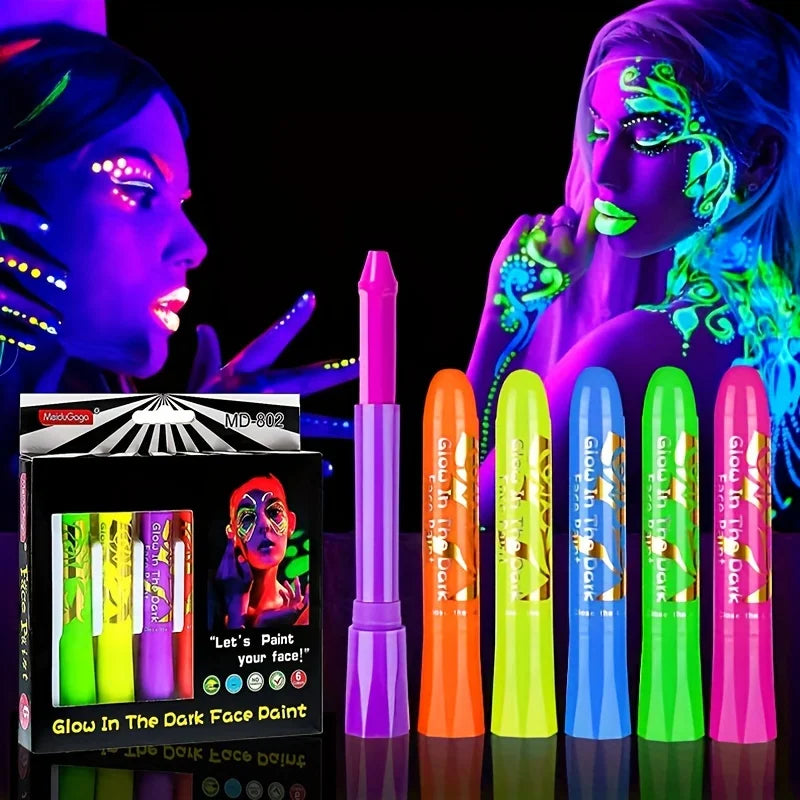 UV Neon Glow-in-the-Dark Face and Body Paint Kit