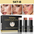 3-Piece Cream Contouring and Highlighting Makeup Stick Set