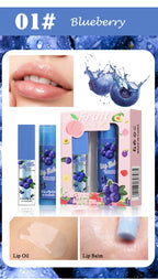 Fruit Scented Moisturizing Lip Oil and Balm Set