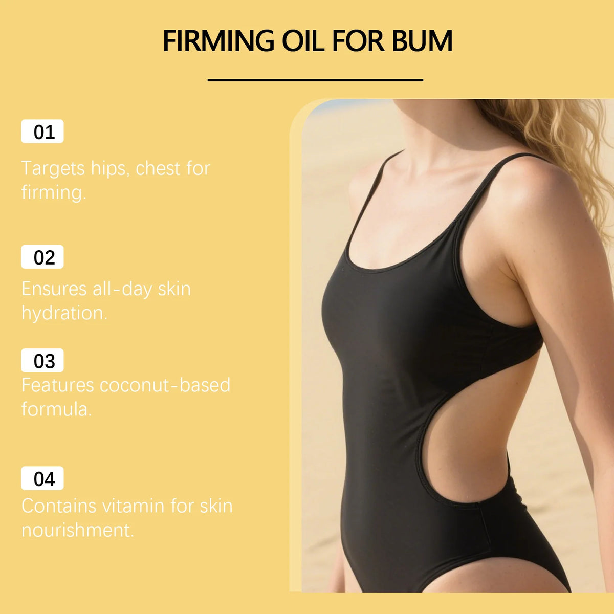Coconut Body Firming Oil for Skin Hydration and Elasticity