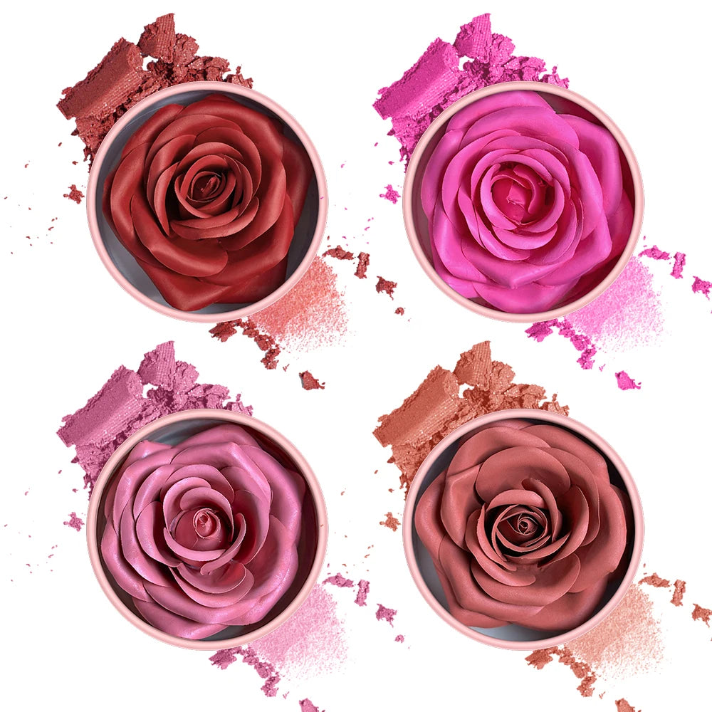3D Rose Petal Blush Highlighter for Radiant Natural Complexion
