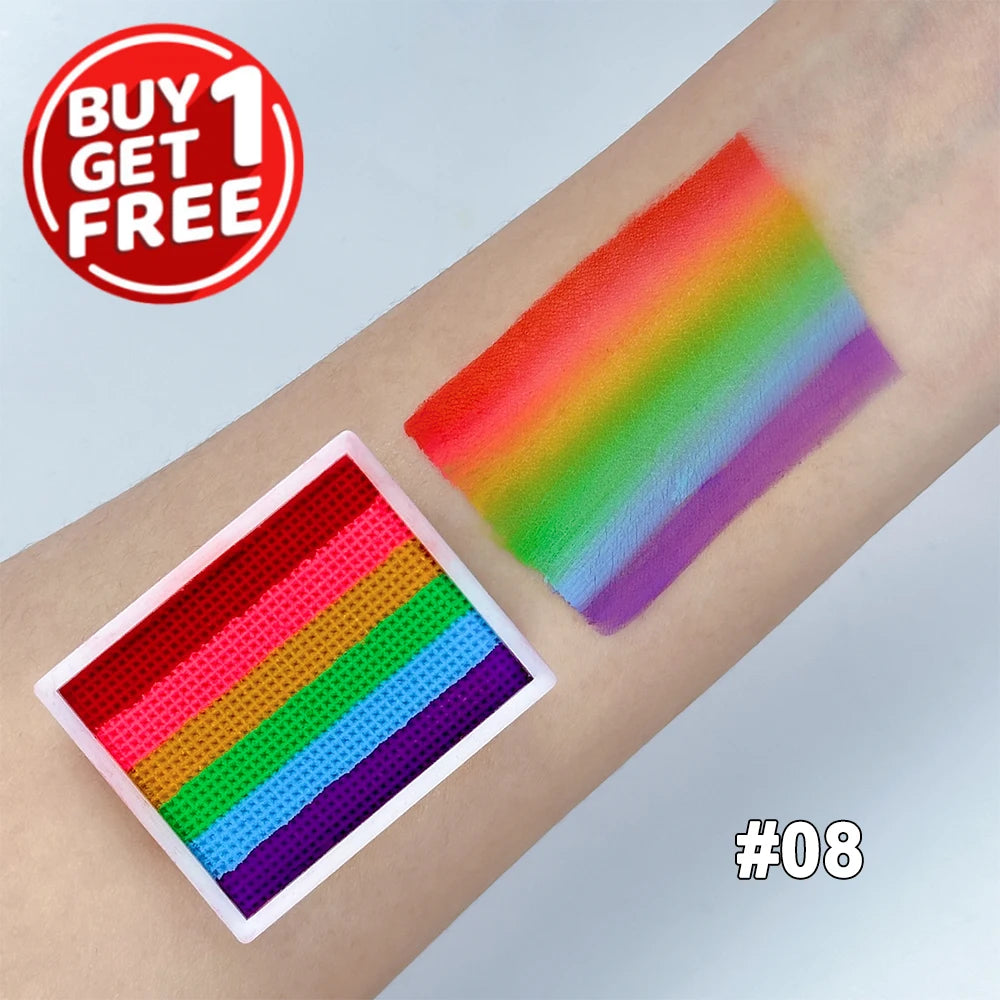 UV Glow-in-the-Dark Rainbow Face and Body Paint Set