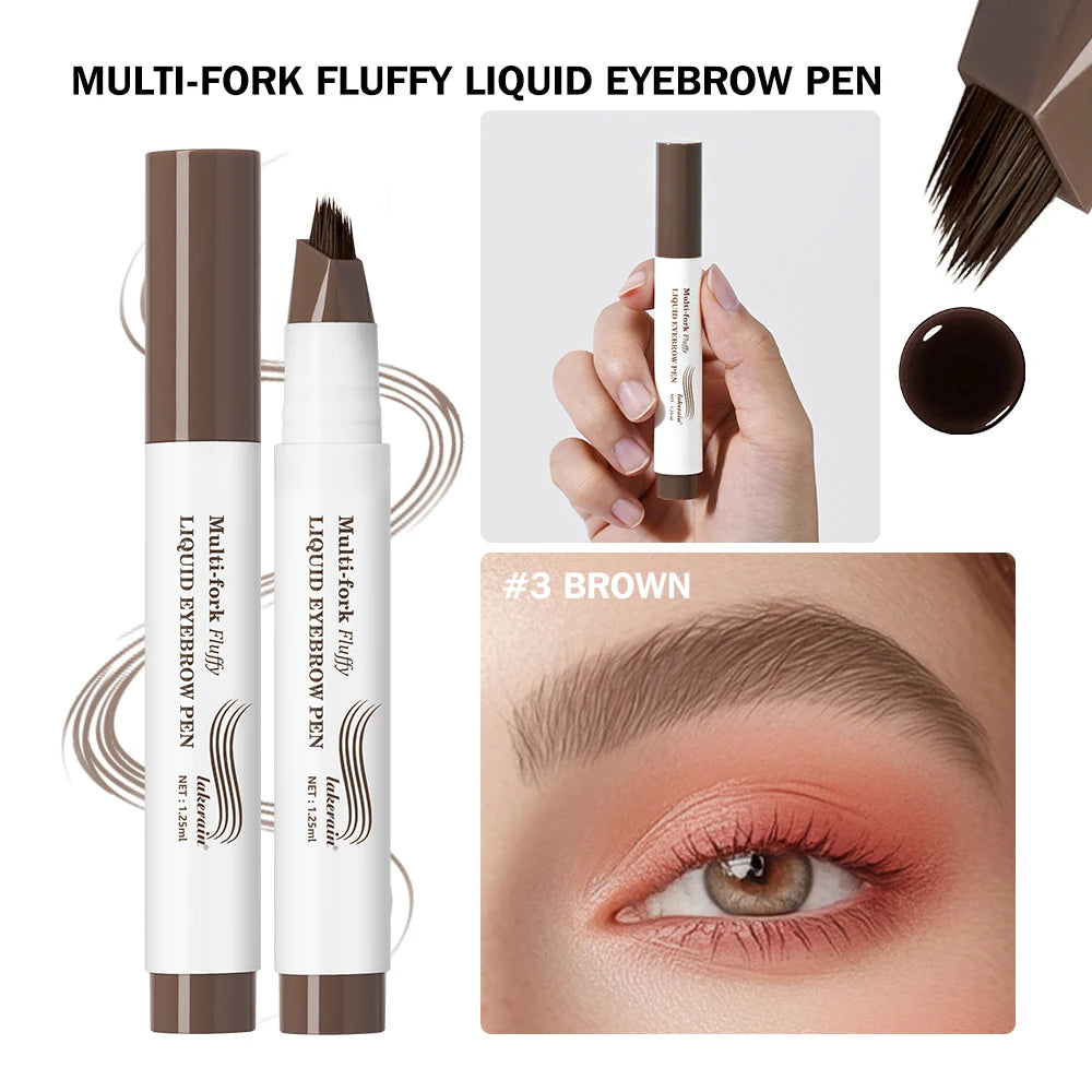 Waterproof Multi-Fork Liquid Eyebrow Pen