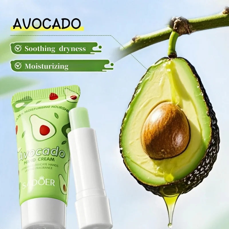 Avocado Hand Cream and Lip Balm Skincare Set