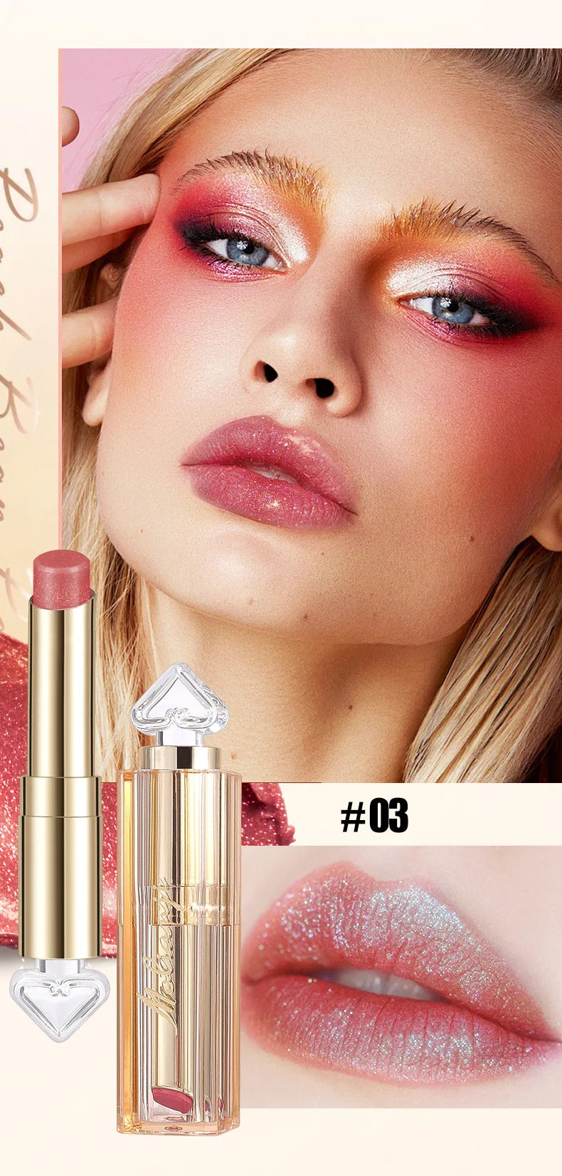 Long-Lasting Pearlescent Color-Changing Lipstick - 17