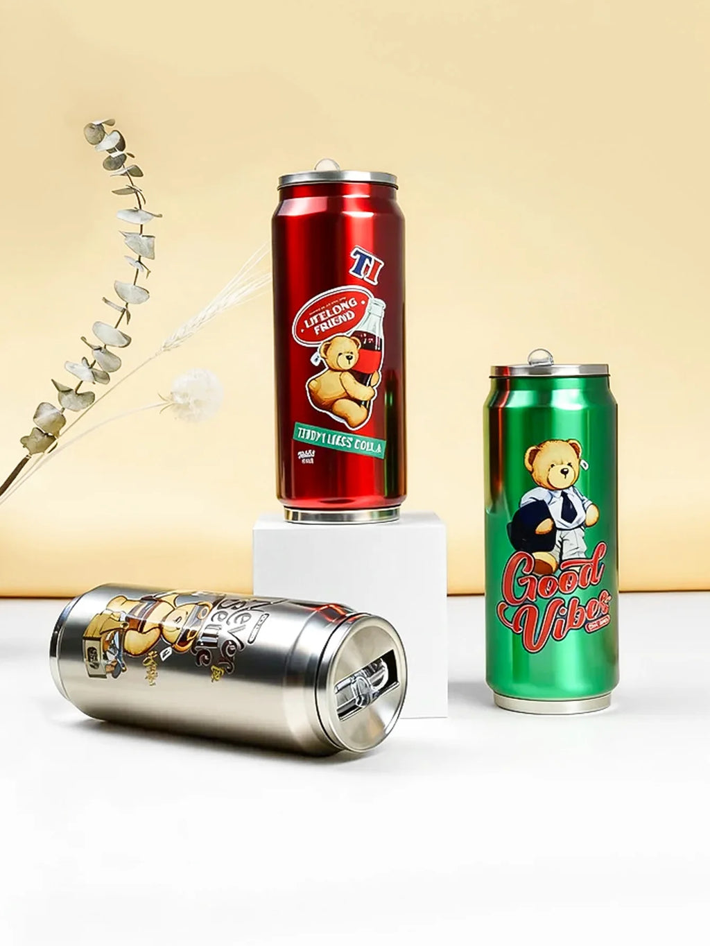 Insulated Stainless Steel Can Tumbler with Straw