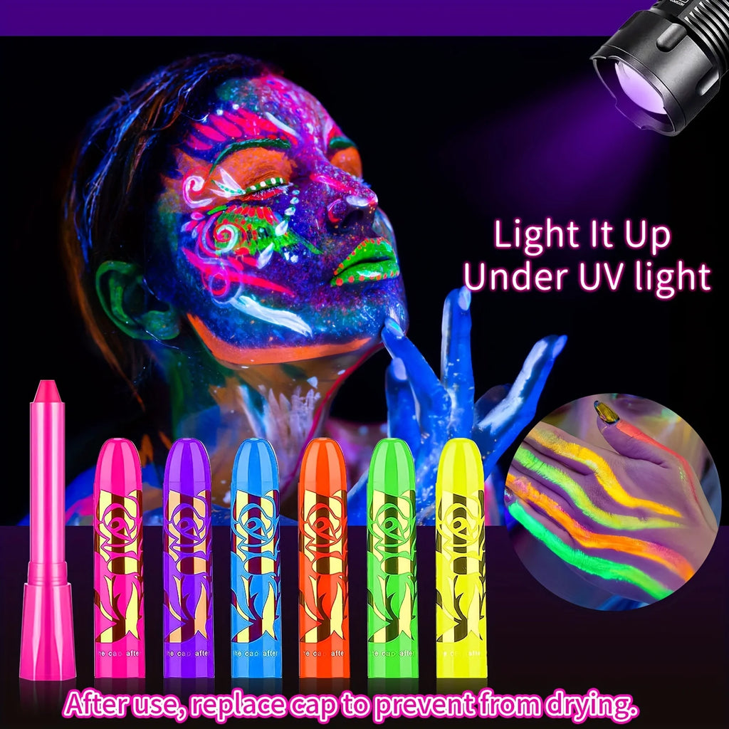 UV Neon Glow-in-the-Dark Face and Body Paint Kit