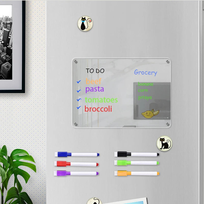 Magnetic Acrylic Dry Erase Refrigerator Message Board - 2