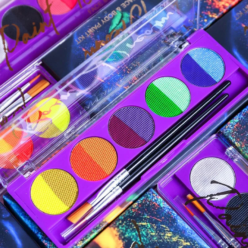 UV Neon Face and Body Paint Palette for Parties and Halloween - 3