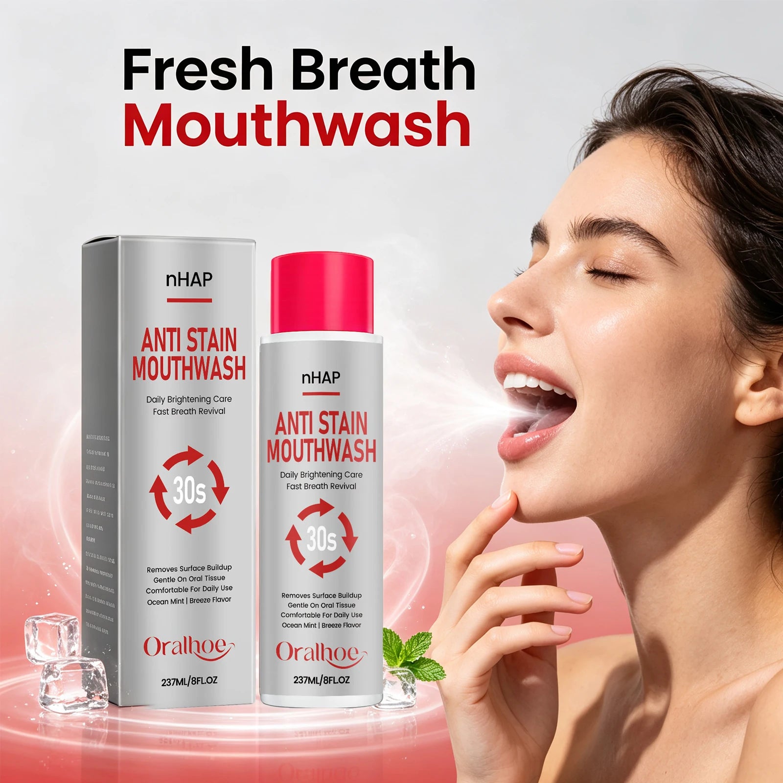Anti-Stain Whitening Mouthwash for Fresh Breath - 4