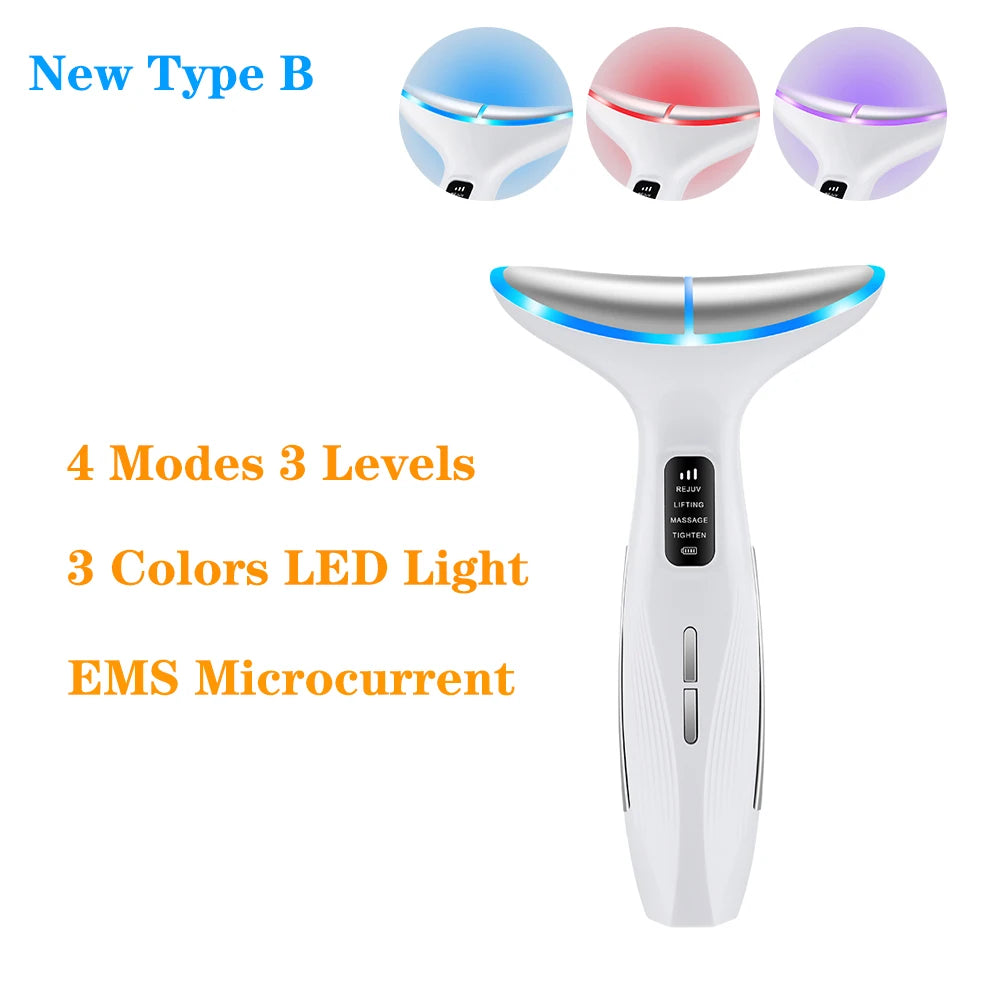 LED Facial and Neck Skin Tightening Massage Device