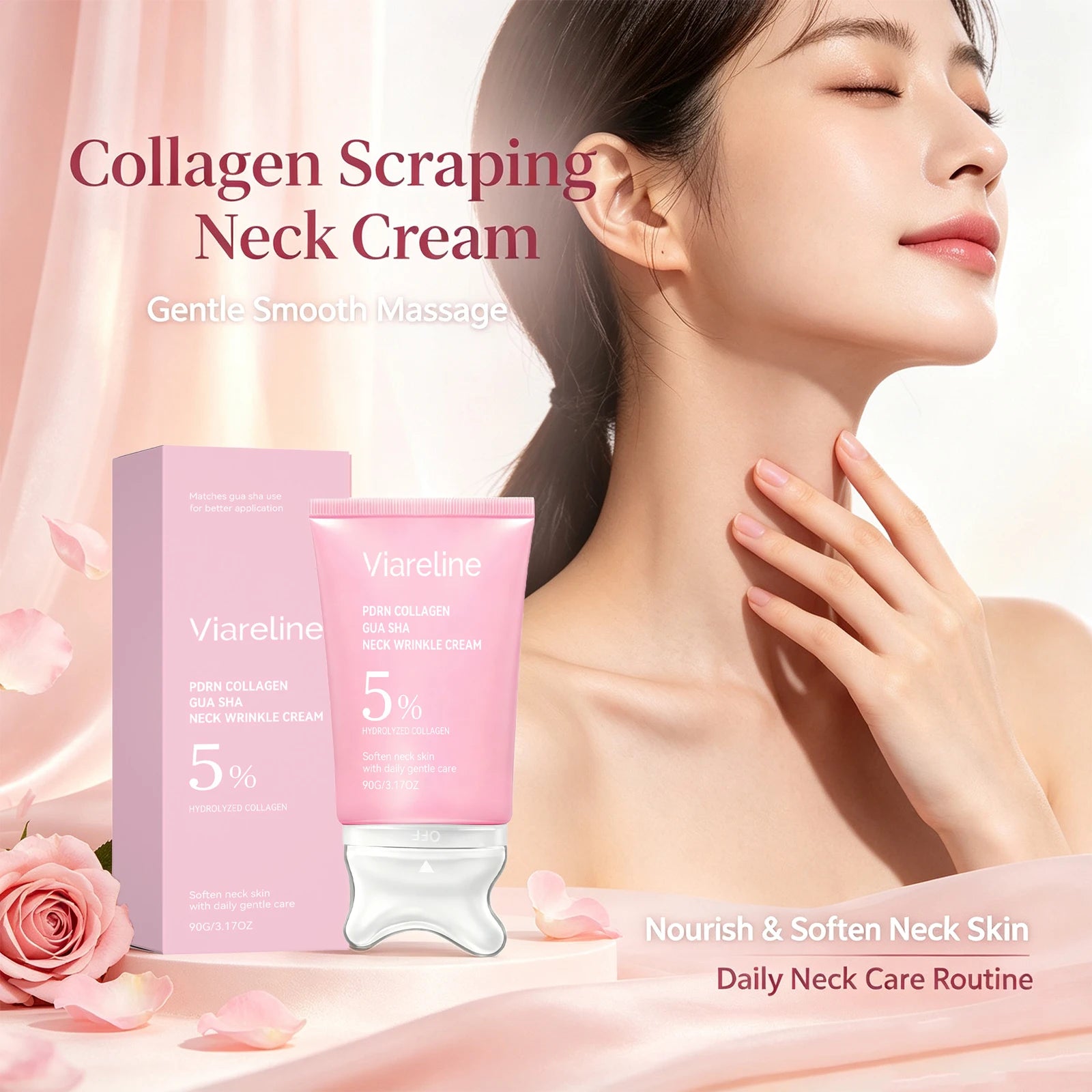 Firming Collagen Neck Cream with Gua Sha Massage Applicator - 4